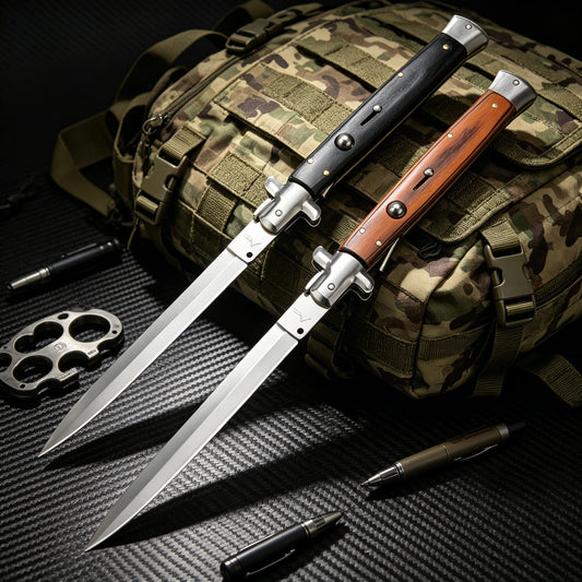 13 inch Classic Stiletto ITALY AKC Spring Assisted Switchblade Folding Pocket Knife