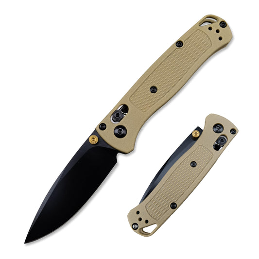 6.5in Mini Folding Knife - Pocket Knife with 7Cr17Mov Steel Black Blade and Glass Reinforced Nylon Handle, Thumb Stud，Belt Clip, for Camping Hiking