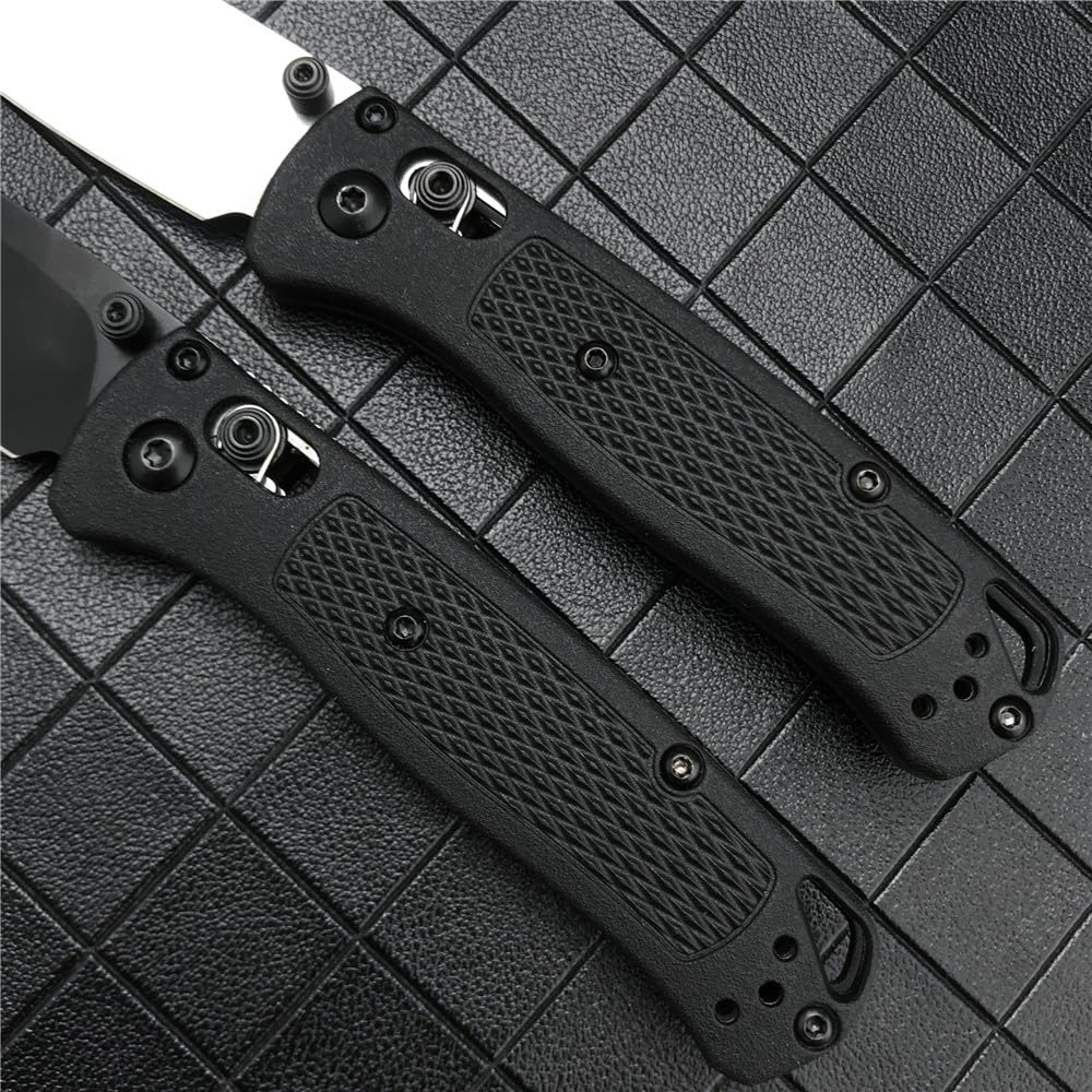 Mini Bugout EDC Pocket Knife with Belt Clip - Manual Open 2.76" Drop Point Blade nylon wave fiber Handle, Axis Lock and Thumb Studs for Everyday Carry and Outdoor Hunting, Camping and Survival (black blade-black)