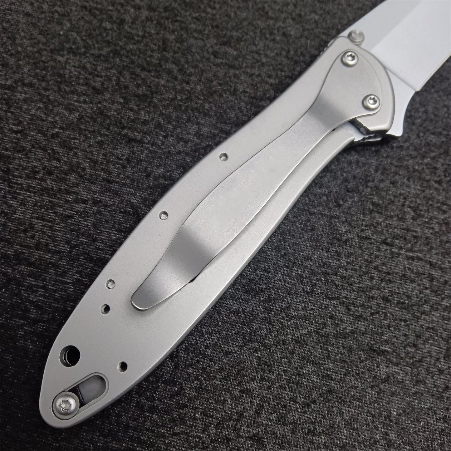 Assisted Opening 1660R Flipper EDC Pocket Knife, 3" Sandvik 14C28N Reverse Tanto Blade, Stainless Steel Handle, Dual Lock System, Outdoor Folding Knife For Men
