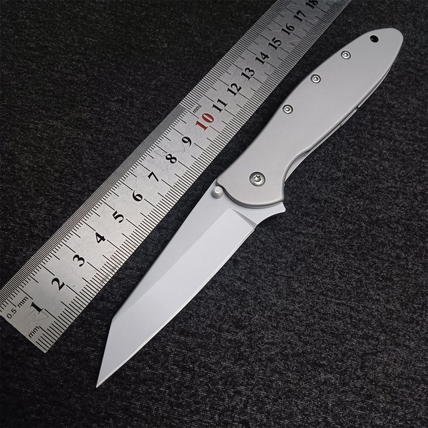 Assisted Opening 1660R Flipper EDC Pocket Knife, 3" Sandvik 14C28N Reverse Tanto Blade, Stainless Steel Handle, Dual Lock System, Outdoor Folding Knife For Men