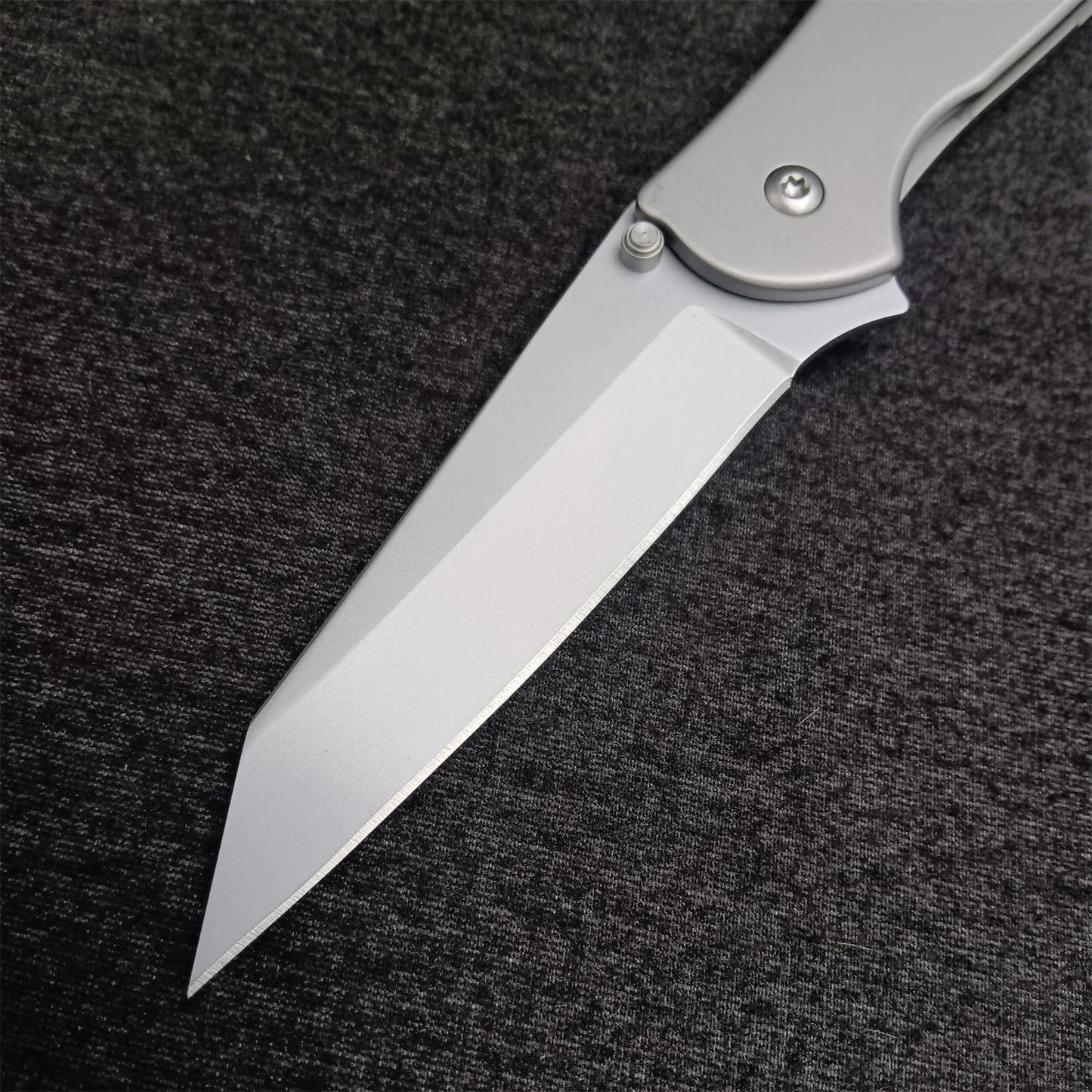 Assisted Opening 1660R Flipper EDC Pocket Knife, 3" Sandvik 14C28N Reverse Tanto Blade, Stainless Steel Handle, Dual Lock System, Outdoor Folding Knife For Men