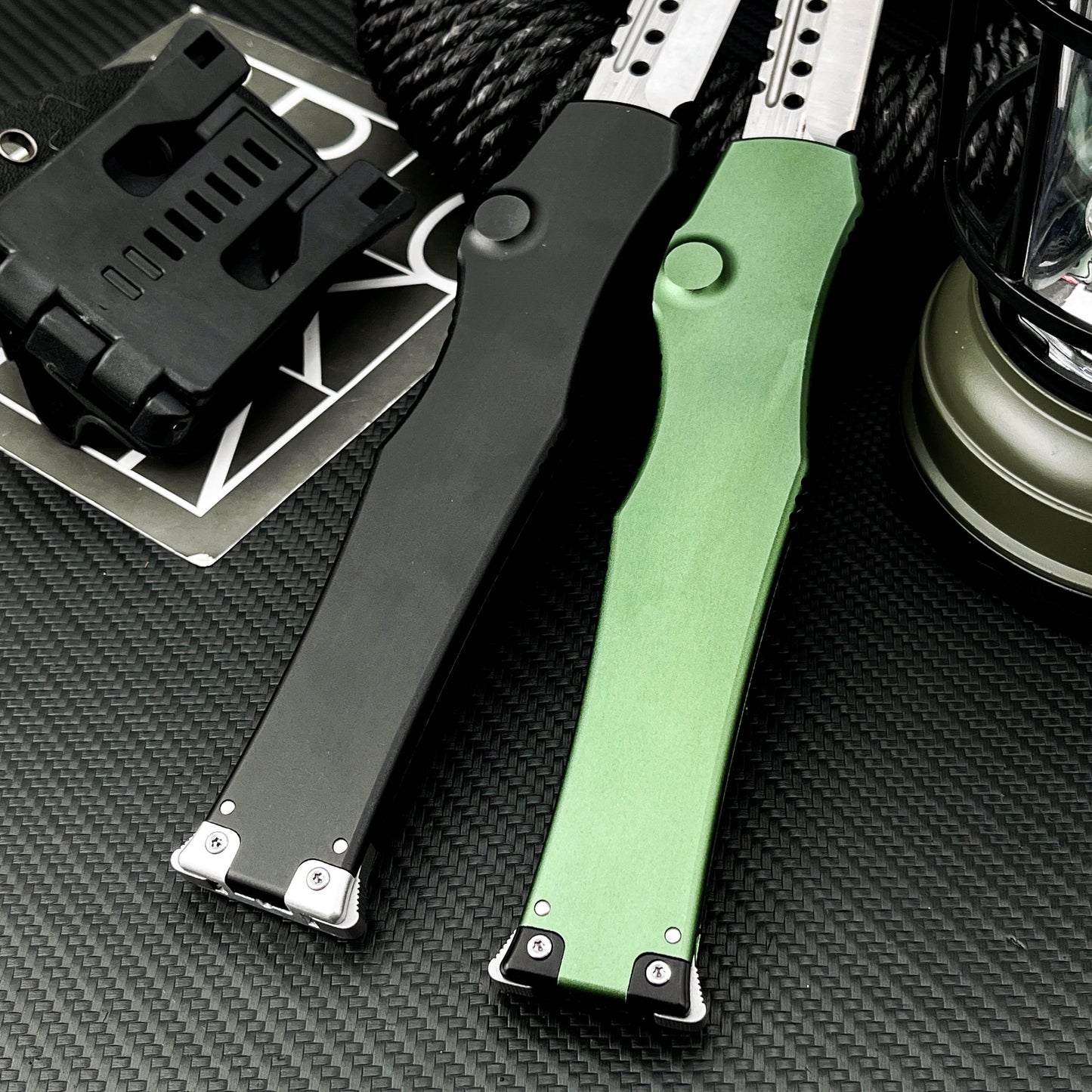 Halo V6  Single-Action OTF Automatic Knife - D2 Steel Blade T6 Aluminum Handle