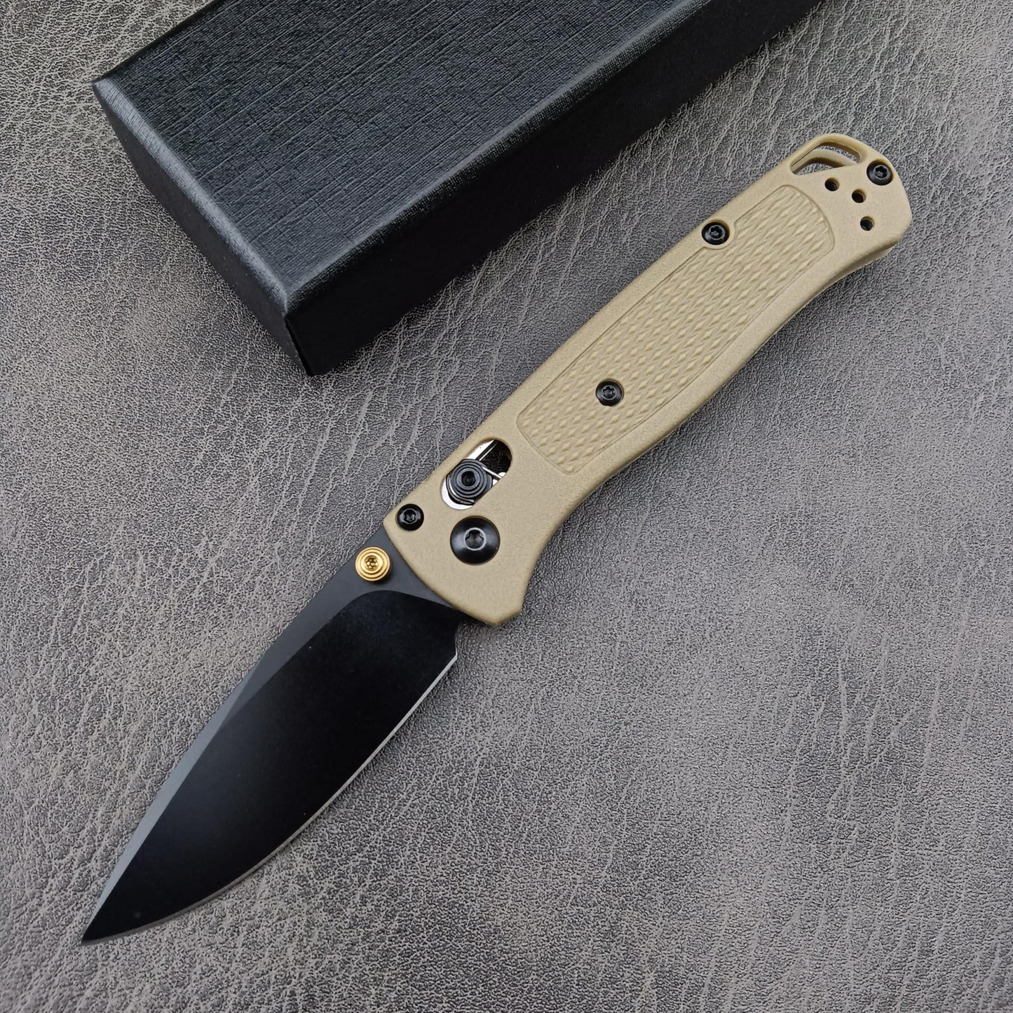 6.5in Mini Folding Knife - Pocket Knife with 7Cr17Mov Steel Black Blade and Glass Reinforced Nylon Handle, Thumb Stud，Belt Clip, for Camping Hiking