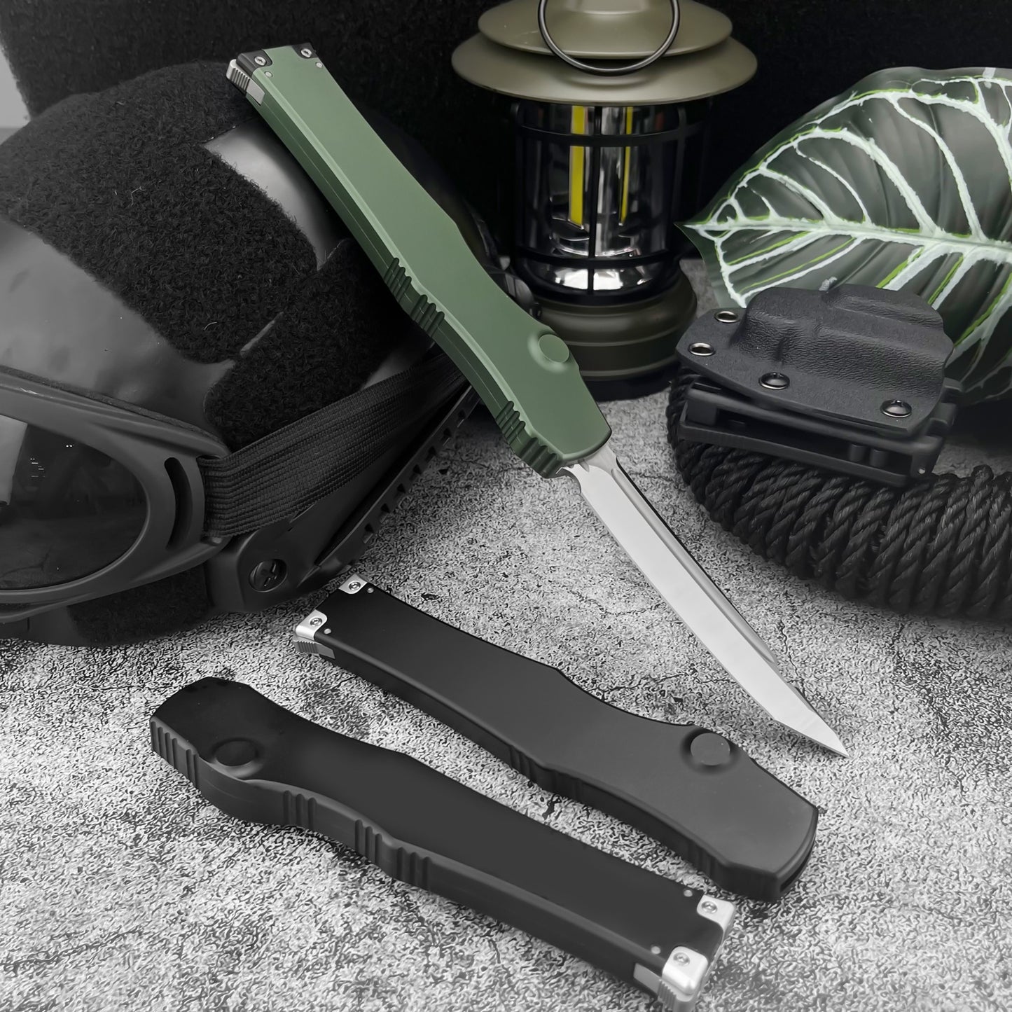 Halo V6  Single-Action OTF Automatic Knife - D2 Steel Blade T6 Aluminum Handle