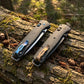 537 Bailout Ultra-Lightweight Carbon Fiber Tactical Folding Knife, D2 Premium Steel Japanese Tanto Pocket Knife with Axis Lock Mechanism, Outdoor EDC Survival Tool