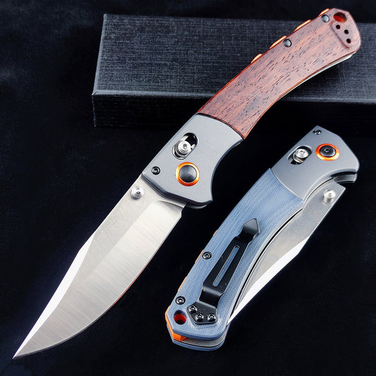 15080 EDC Pocket Knife for Men, D2 Blade, Satin Finish  Thumb Stud Manual Open Camping Folding Knife for Outdoor Fishing