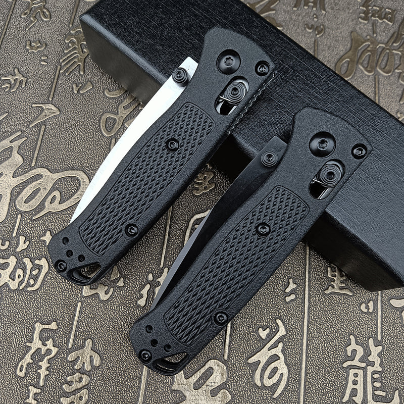 Thumb Open Mini EDC Folding Pocket Knife, with 2.7'' 8Cr13MoV Blade, Glass Reinforced Nylon Grivory Handle with Belt Clip for Camping (Black Blade)