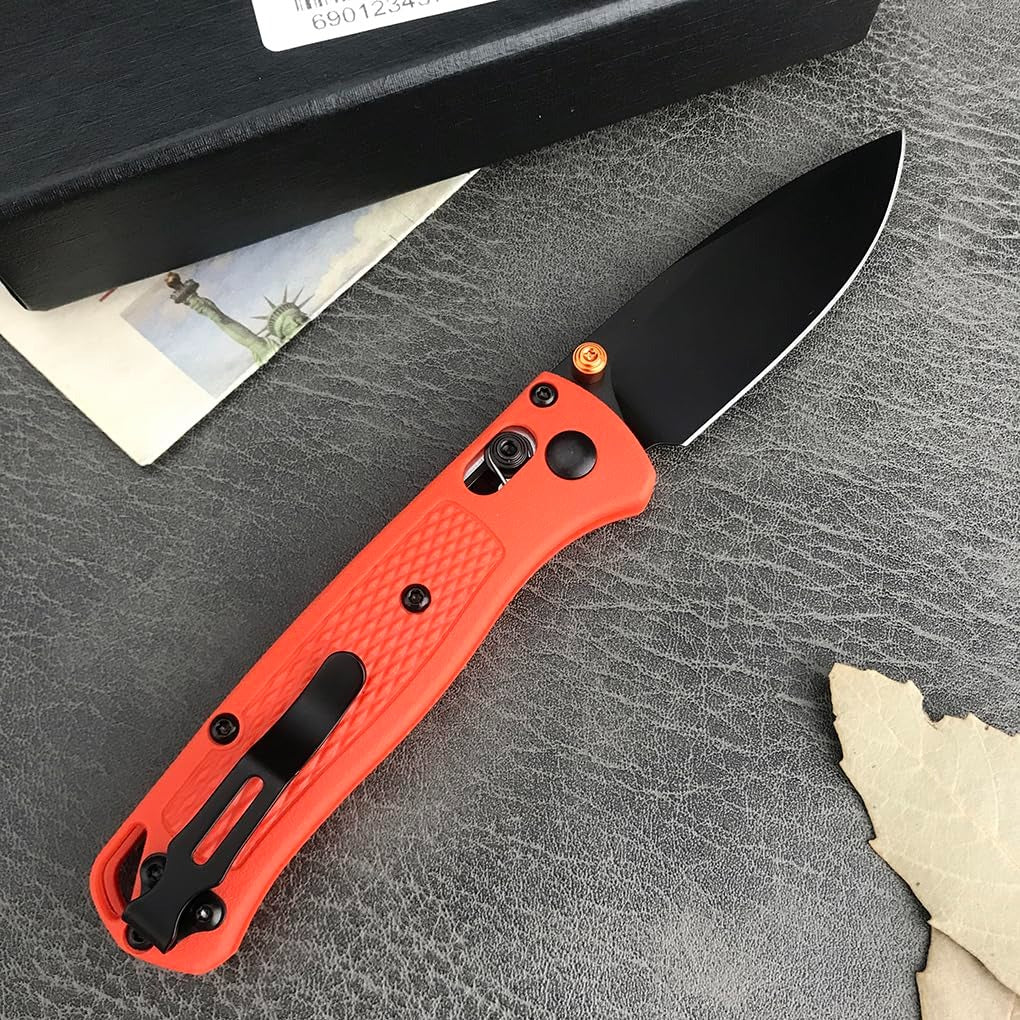 6.5in Folding Knife - Axis Lock Pocket Knife with 7Cr17Mov Steel Blade and Glass Reinforced Nylon Handle, Thumb Stud and Belt Clip, for EDC Camping Hiking