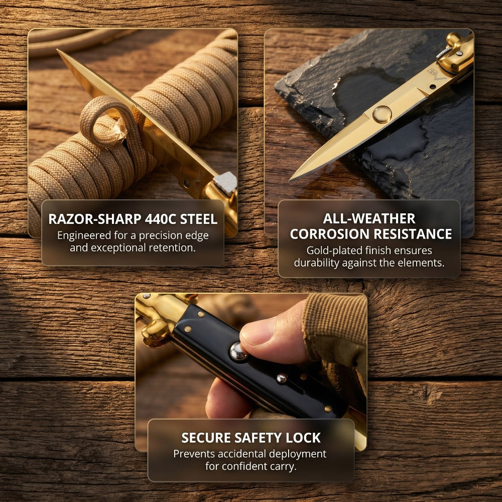 9IN Stiletto Folding Pocket Knife