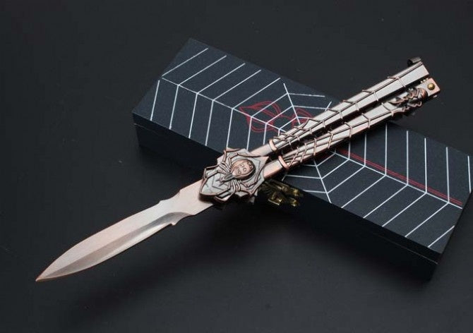 NEW Black Widow Spider Beautiful Blade | Practice Butterfly Knife Combat Trainer EDC Tools High Quality Tactical Knives Essential Self Defense Weapon Metal Folding Knifes