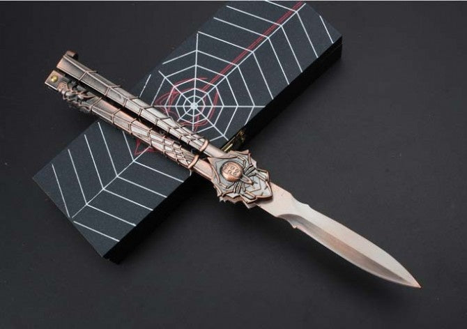 NEW Black Widow Spider Beautiful Blade | Practice Butterfly Knife Combat Trainer EDC Tools High Quality Tactical Knives Essential Self Defense Weapon Metal Folding Knifes