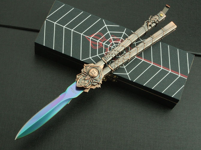NEW Black Widow Spider Beautiful Blade | Practice Butterfly Knife Combat Trainer EDC Tools High Quality Tactical Knives Essential Self Defense Weapon Metal Folding Knifes