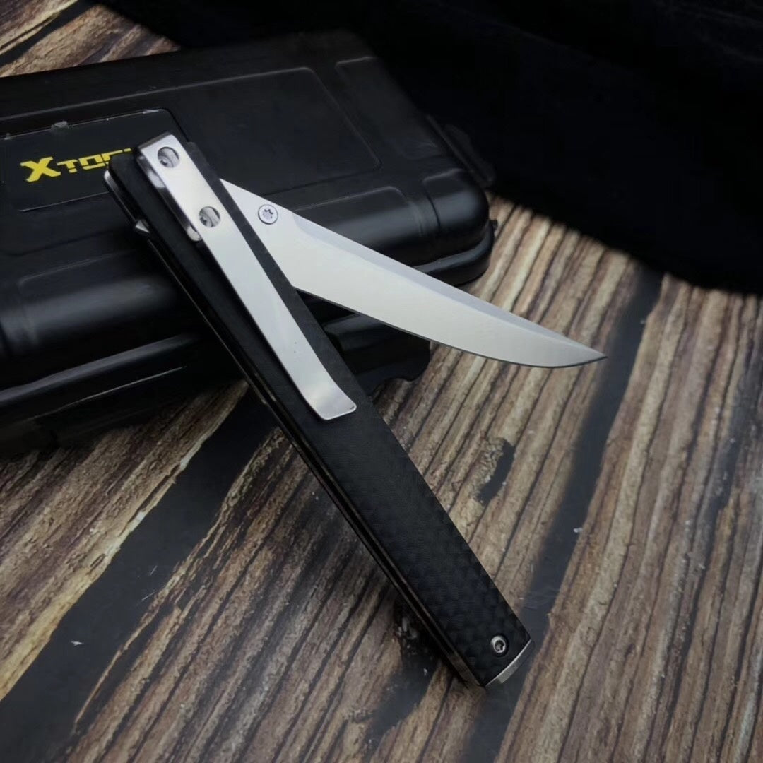 CRKT CEO 7096 Low Profile Gentleman's Knife Everyday Carry Satin Blade IKBS Ball Bearing Pivot Locking Liner Glass Reinforced Fiber Handle Deep Carry Pocket Clip EDC Folding Pocket Knife