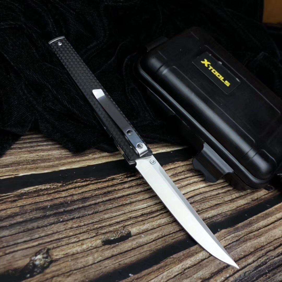 CRKT CEO 7096 Low Profile Gentleman's Knife Everyday Carry Satin Blade IKBS Ball Bearing Pivot Locking Liner Glass Reinforced Fiber Handle Deep Carry Pocket Clip EDC Folding Pocket Knife