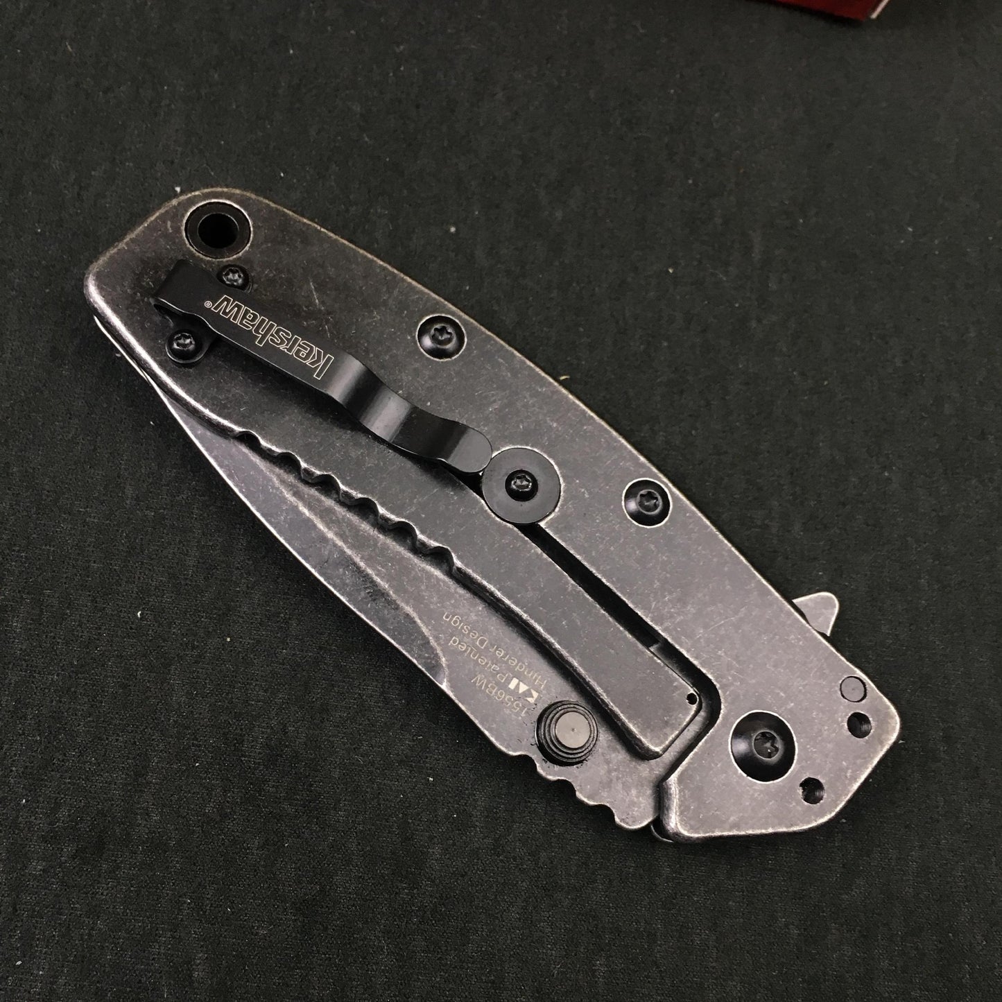 Kershaw Cryo II Aluminum Blackwash Pocket Knife (1556); 7.8  8CR13ov Stainless Steel Blade and Machined Aluminum Handle with SpeedSafe Assisted Opening, Liner Lock
