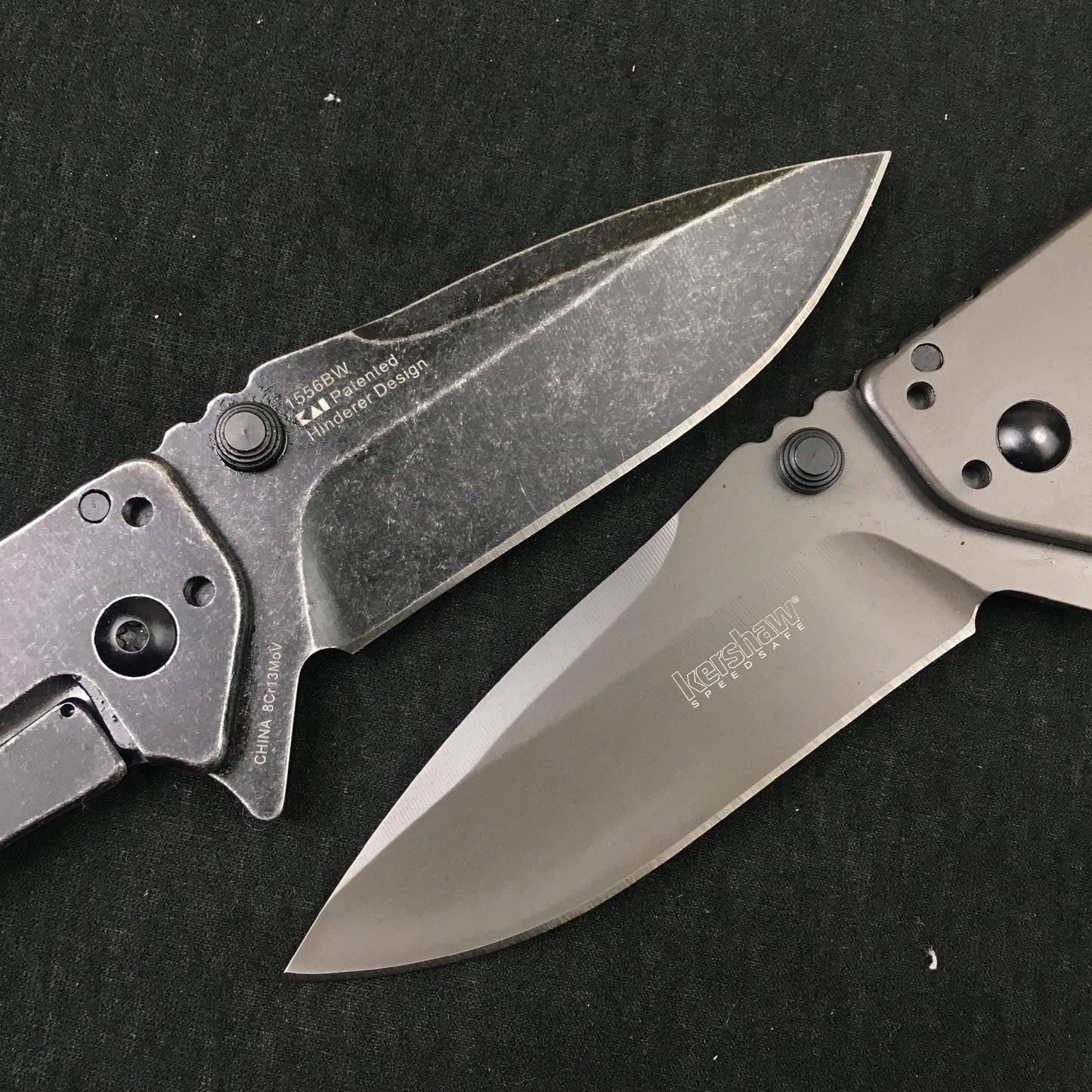 Kershaw Cryo II Aluminum Blackwash Pocket Knife (1556); 7.8  8CR13ov Stainless Steel Blade and Machined Aluminum Handle with SpeedSafe Assisted Opening, Liner Lock