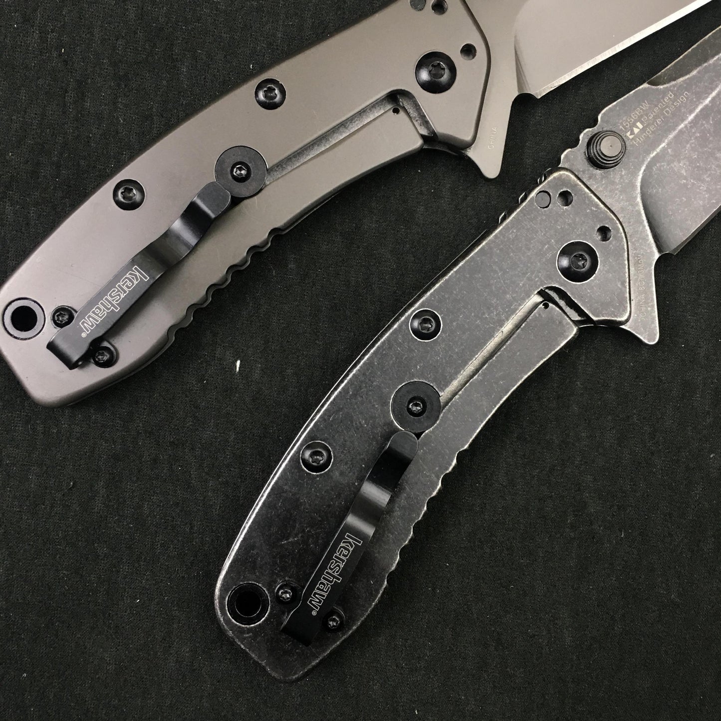 Kershaw Cryo II Aluminum Blackwash Pocket Knife (1556); 7.8  8CR13ov Stainless Steel Blade and Machined Aluminum Handle with SpeedSafe Assisted Opening, Liner Lock