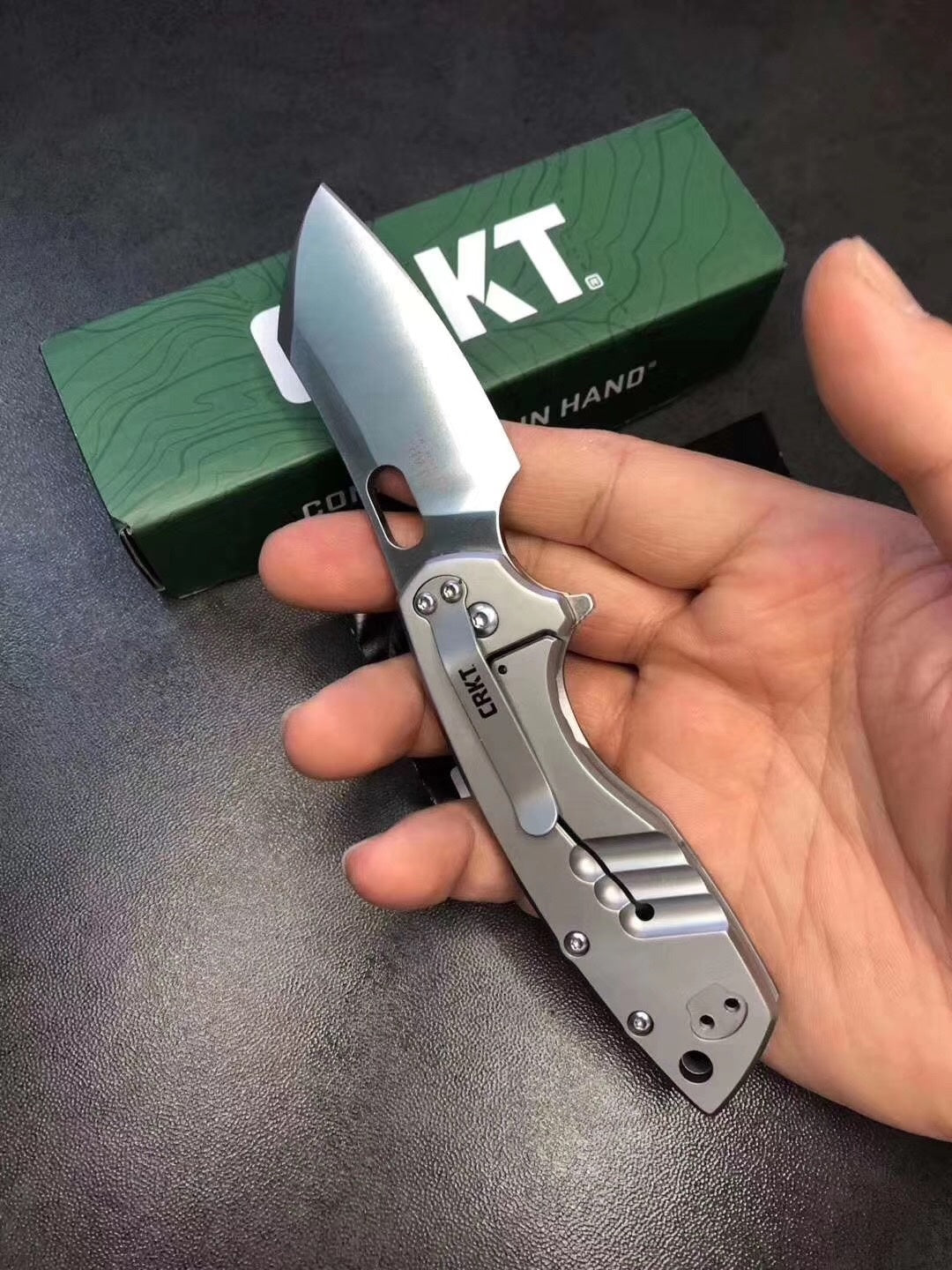 CRKT Ball bearing folding knife blade ounce blade material 8cr13mov handle stainless steel handle camping survival knife EDC outdoor mini tool