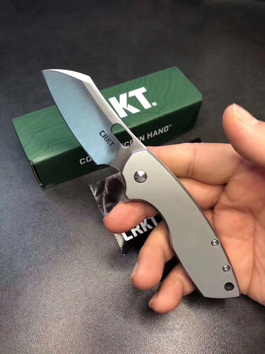 CRKT Ball bearing folding knife blade ounce blade material 8cr13mov handle stainless steel handle camping survival knife EDC outdoor mini tool