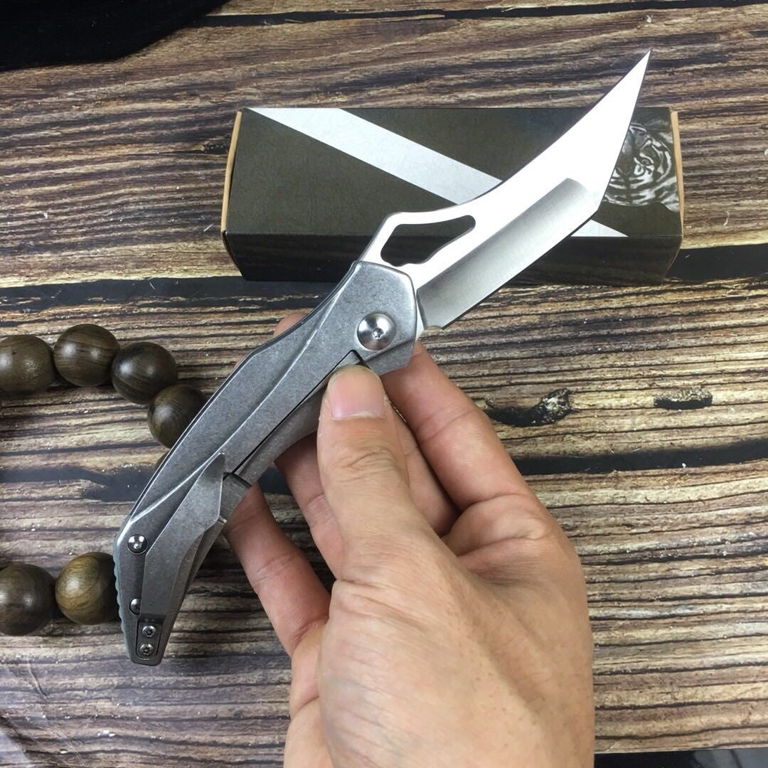 Automatic tactical auxiliary knife outdoor force hunting camping survival knife EDC folding blade handle all steel