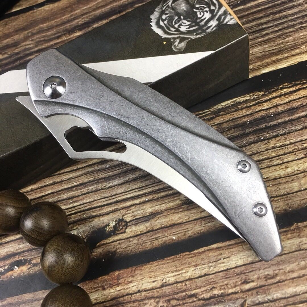 Automatic tactical auxiliary knife outdoor force hunting camping survival knife EDC folding blade handle all steel