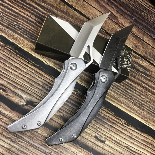 Automatic tactical auxiliary knife outdoor force hunting camping survival knife EDC folding blade handle all steel