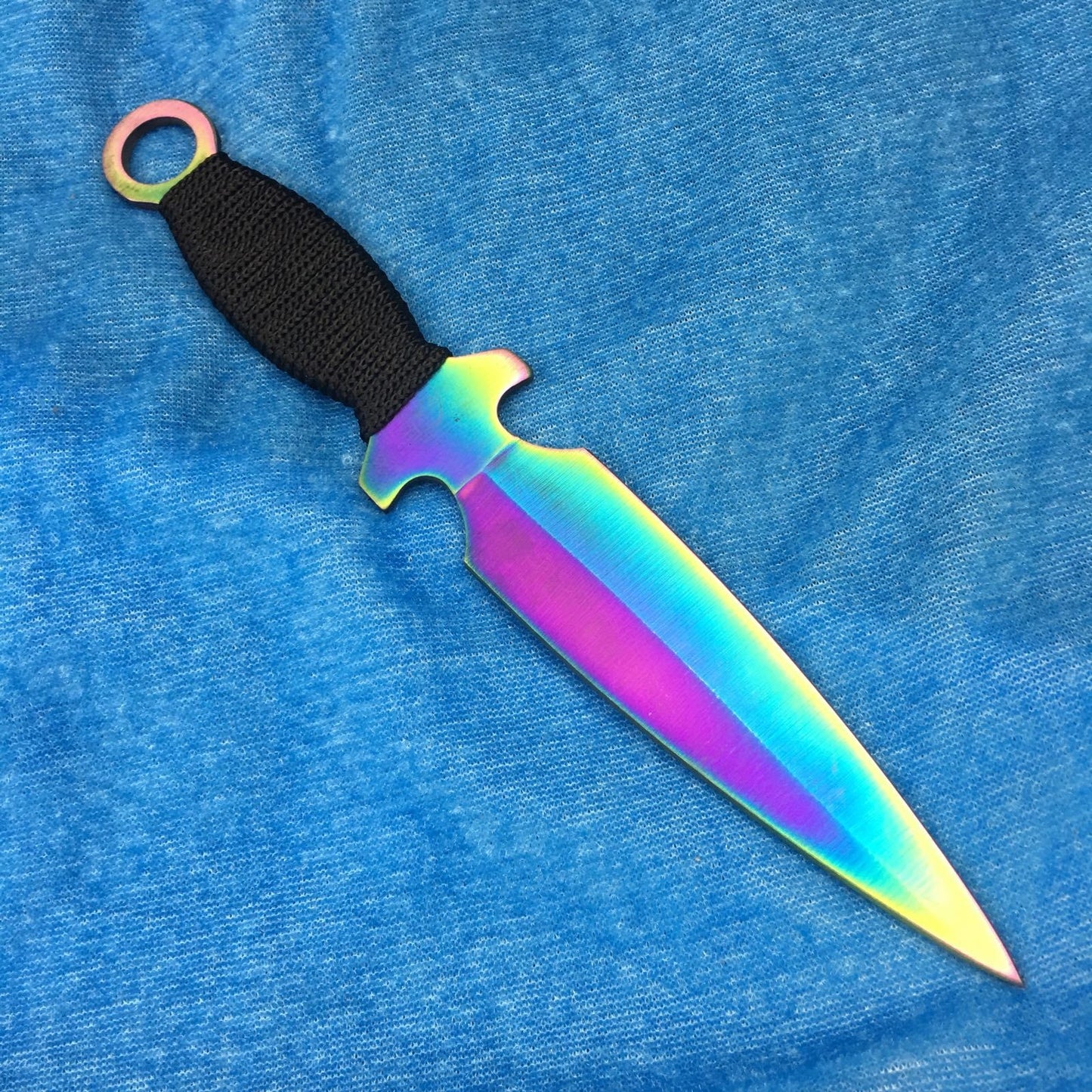 Field survival tool dart fixed blade straight knife diving tool high hardness multifunctional outdoor color titanium
