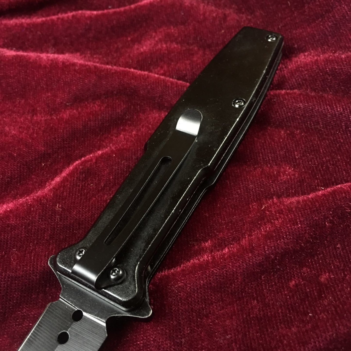 7cr13 Material Knight Pattern Tactical Knife, Silver & Black Handle Aluminum Alloy Folding Knife Rescue Knife Self-defense Knife Bayonet