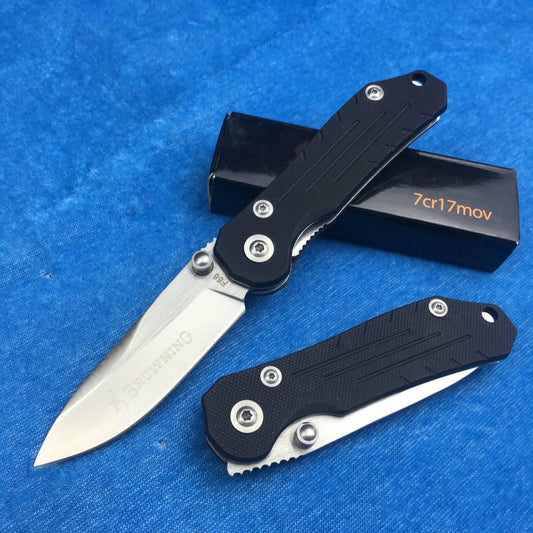 Survival hunting knife steel + black G10 mini pocket knife folding pocket knife Edc stainless steel folding camping tactics