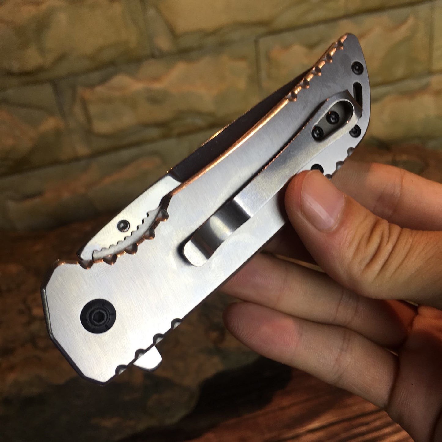 Tactical folding 3Cr13Mov mahogany handle pocket knife steel blade outdoor EDC knife hunter multi-functional high hardness hunting camping survival tool