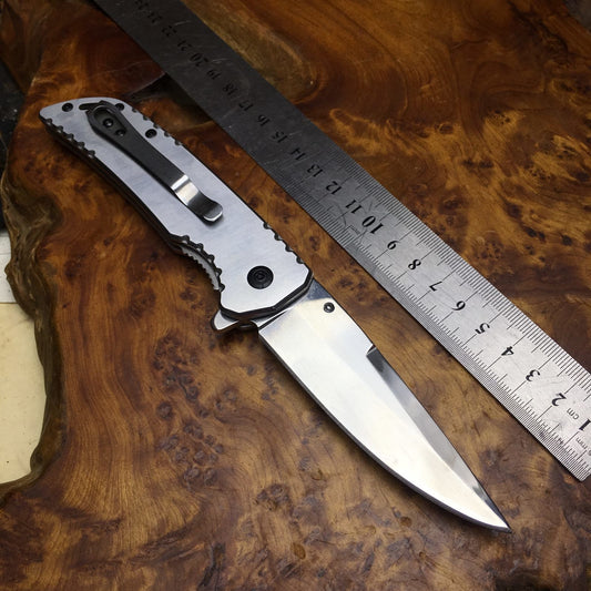 Tactical folding 3Cr13Mov mahogany handle pocket knife steel blade outdoor EDC knife hunter multi-functional high hardness hunting camping survival tool