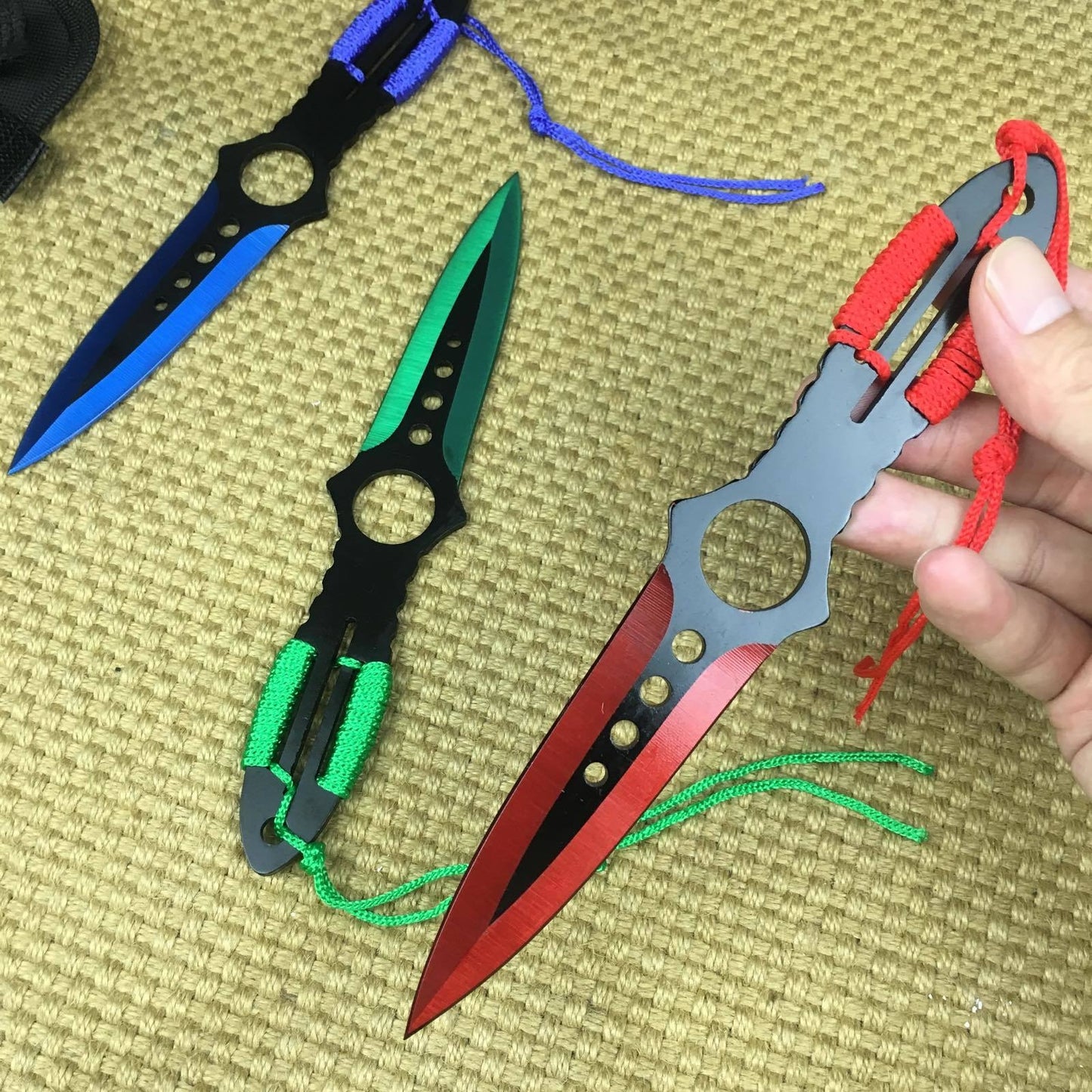 Ninja hunting knives colorful darts survival tactics dagger combat naruto throwing knives + scabbard