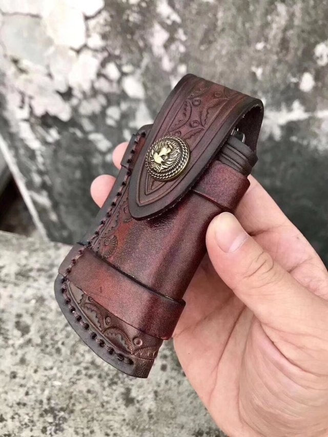 Little Damascus VG10 steel core pocket knife small pocket knife mahogany handle collect gift carry-on key chain knife