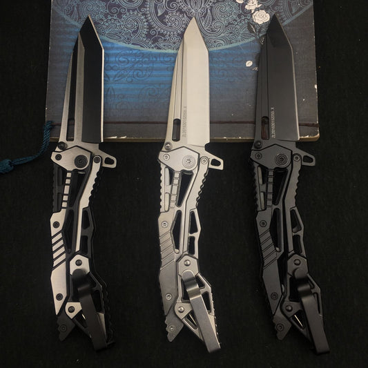 New folding all steel outdoor folding pocket knife 440 stainless steel tactical camping survival knife EDC tool