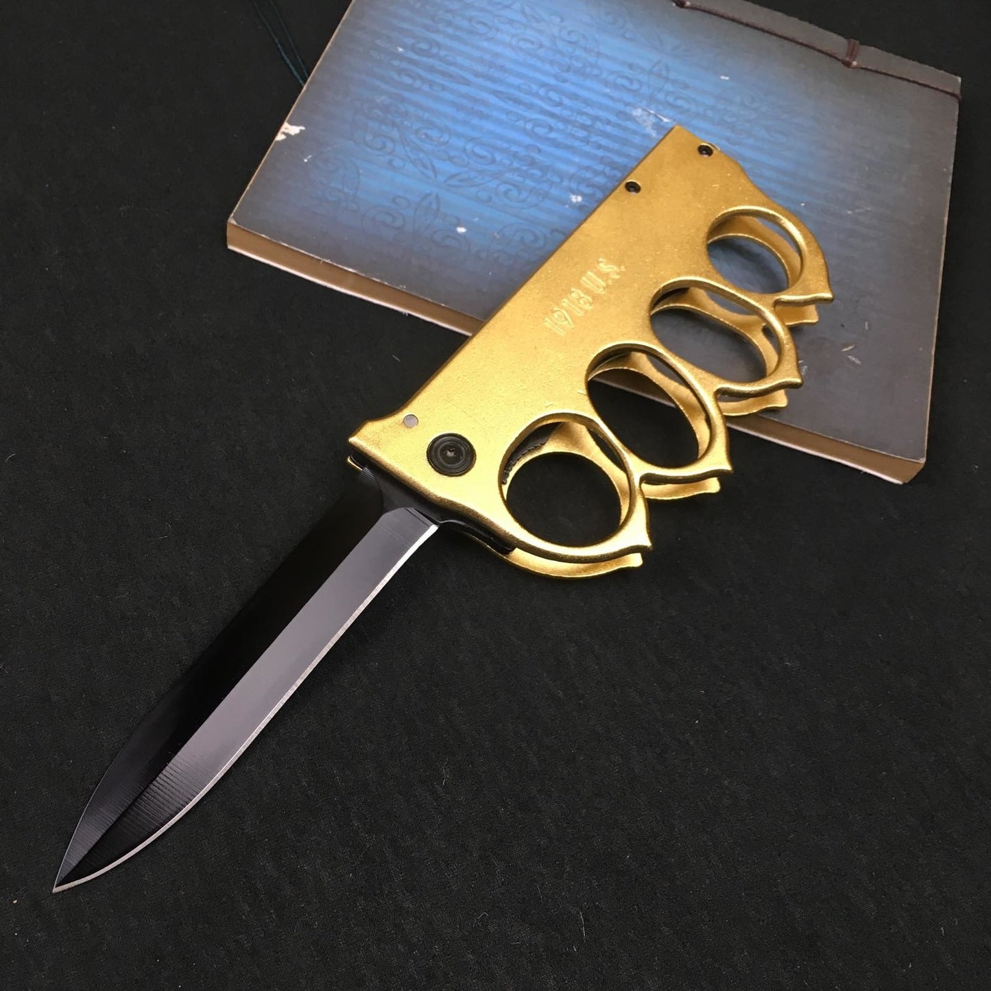 "7.5" COLD STEEL knuckle type 440C blade tactical spring assist to open folding pocket knife