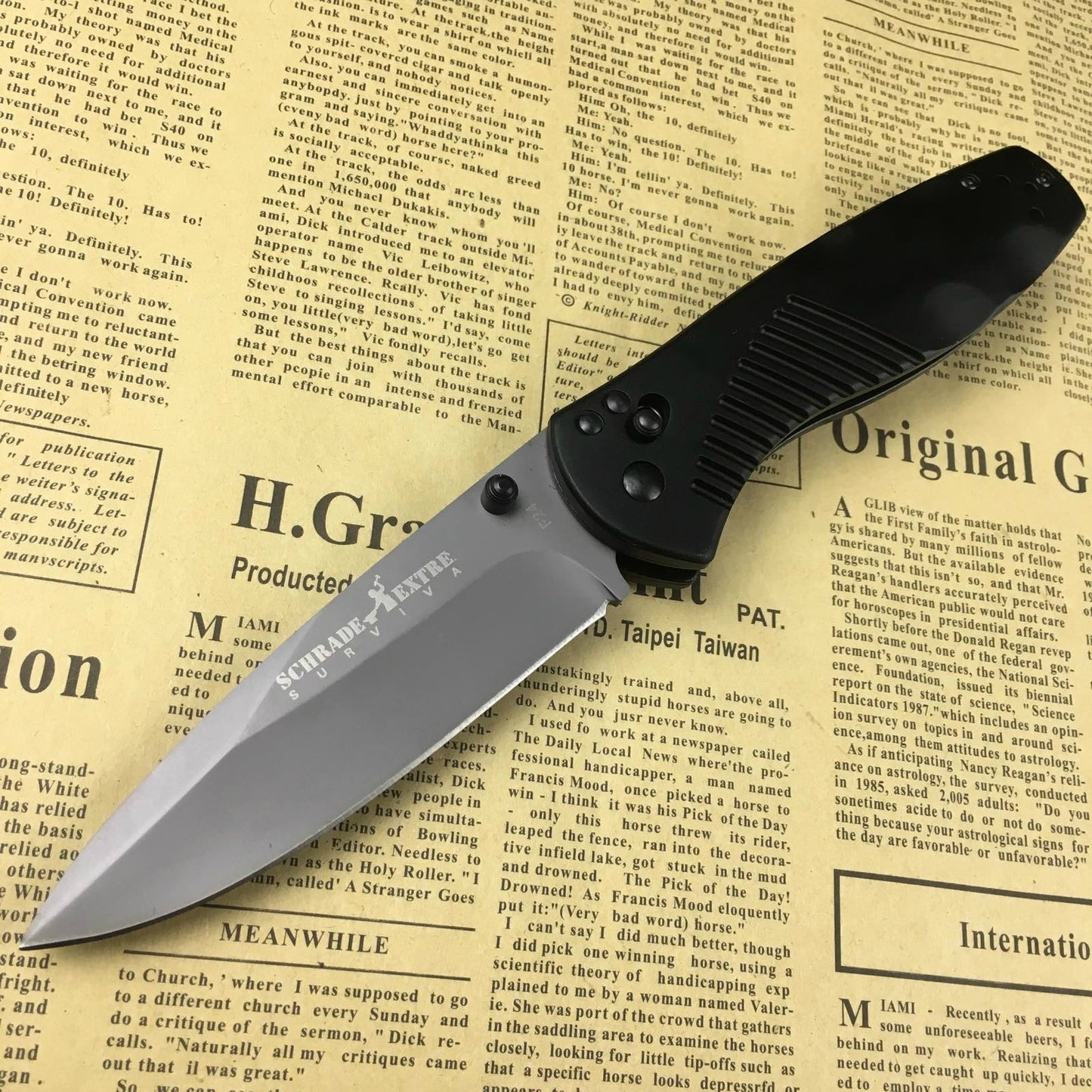 Schrade High quality stainless steel tactical survival folding knife 440C blade corrosion resistant outdoor camping hunting