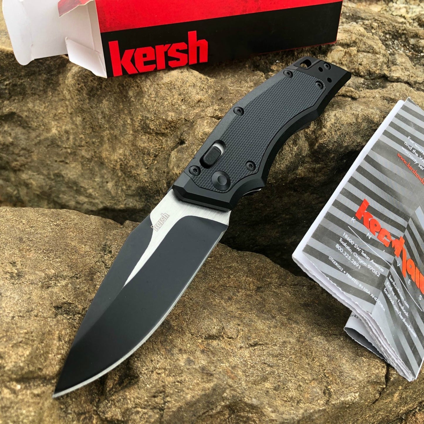 KERSHAW Aluminum alloy + ninon handle knife multifunction, 8Cr13Mov blade tactical tool mini camping survival folding pocket knife