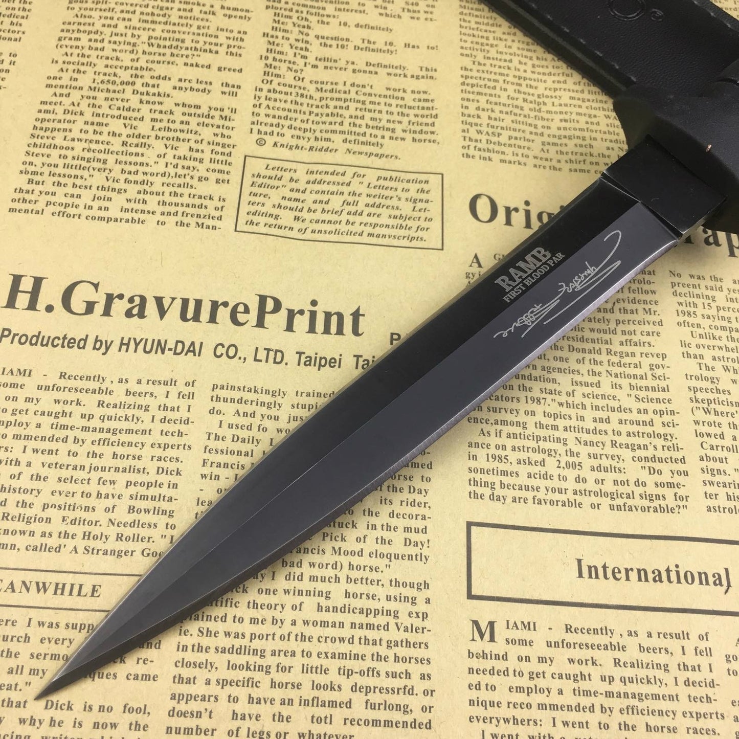 Rambo High quality military hunting knife double edged stainless steel camping knife 3Cr13 tactical knife black fixed blade