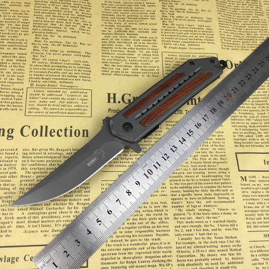 BOKE Folding hunting knife combat spring assisted 5Cr13 blade folding rescue knife EDC tool to carry with you