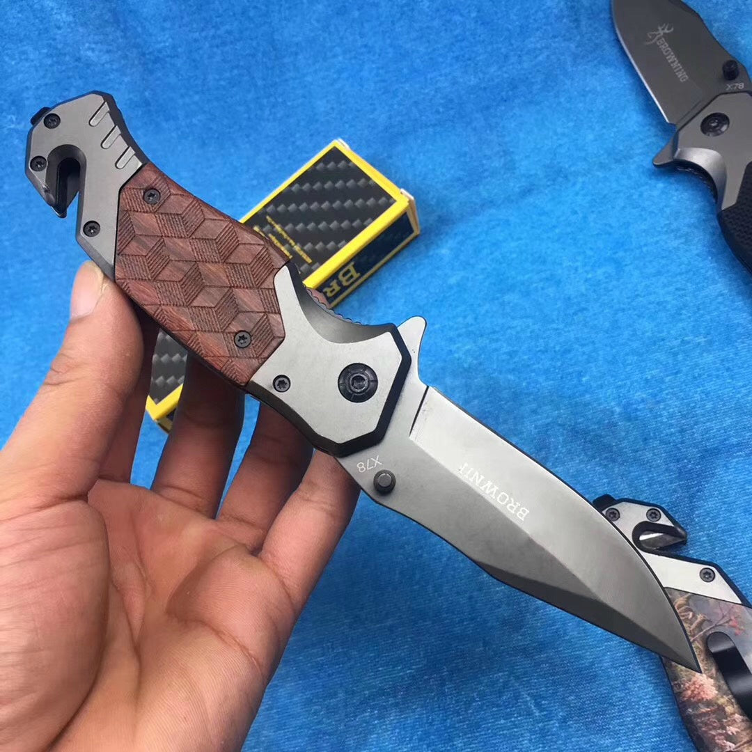 Browning Sports outdoor folding knife G10 handle fruit knife 440C knife gift knife survival tactical handle 3D printed pattern