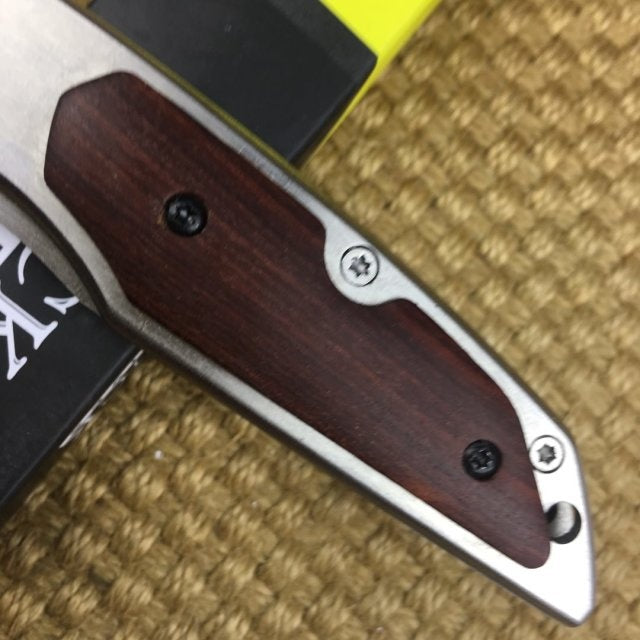 BUCK Outdoor multifunctional folding knife portable 7Cr17Mov blade key chain tactical rescue lifesaver tool steel + rosewood handle