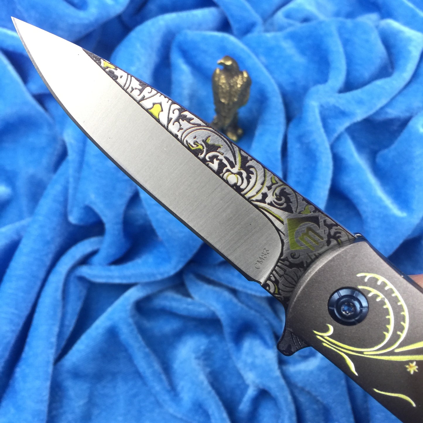 The latest mini camping 3D printed pattern handle + knife face, survival knife 440C multifunctional outdoor tactical rescue tool folding hunting