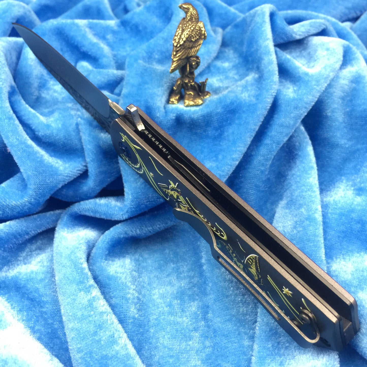 The latest mini camping 3D printed pattern handle + knife face, survival knife 440C multifunctional outdoor tactical rescue tool folding hunting