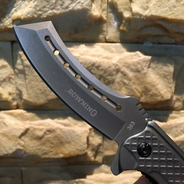 Browning Tactical spring assisted folding knife 3Cr13Mov force hunting camping survival knife EDC rescue tool color titanium steel handle