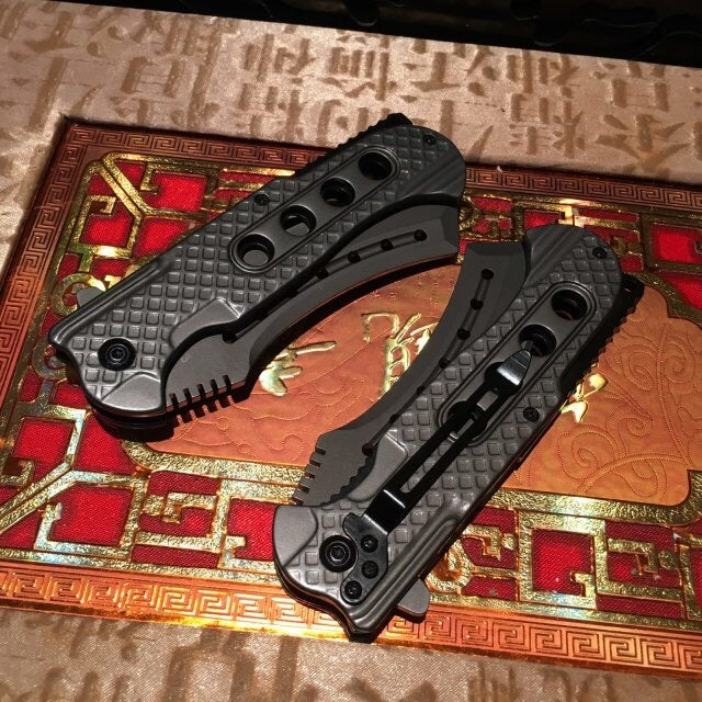 Browning Tactical spring assisted folding knife 3Cr13Mov force hunting camping survival knife EDC rescue tool color titanium steel handle