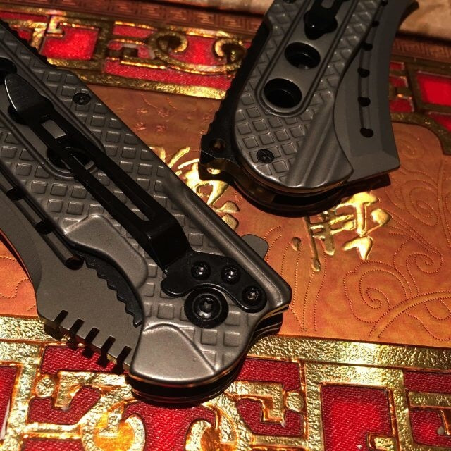 Browning Tactical spring assisted folding knife 3Cr13Mov force hunting camping survival knife EDC rescue tool color titanium steel handle