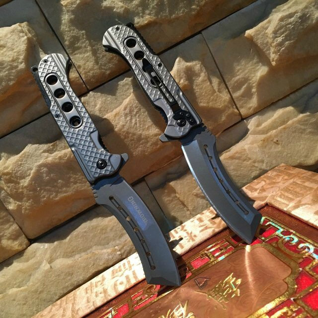Browning Tactical spring assisted folding knife 3Cr13Mov force hunting camping survival knife EDC rescue tool color titanium steel handle