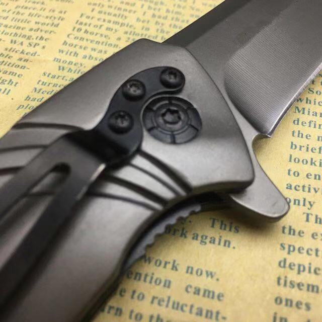Strider Multifunctional outdoor tactical rescue tool, automatic folding hunting knife 5Cr15Mov blade camping equipment all steel handle