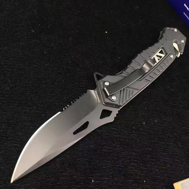 Smith wess Folding hunting knife 58HRC hardness grey titanium coated outdoor EDC tactical folding pocket knife